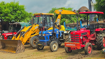 JCB 3dx ECO Excellence Tractor Loading Stuck Deep Mud New Holland 3630 Mahindra 275 Eicher  Kubota
