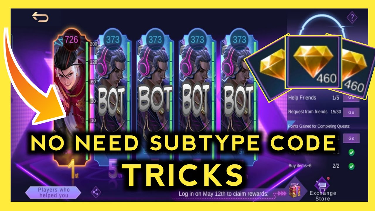 515 event ml No Need Subtype Code in Mobile legends | Auto Rank 1 Bot enemy Trick 515 event ML Bug