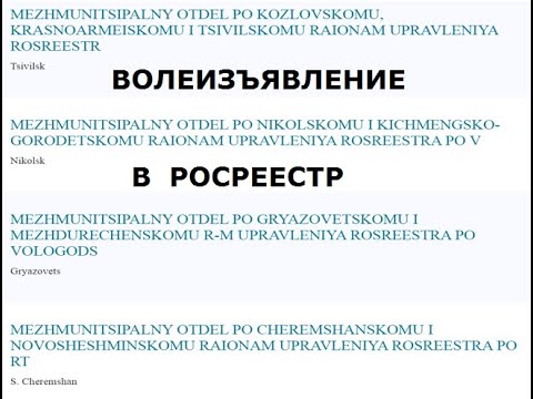 Волеизъявление в Росреестр