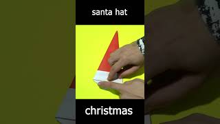 🎅 Paper Santa Claus hat step by step – Christmas🎅#hat #christmas #short