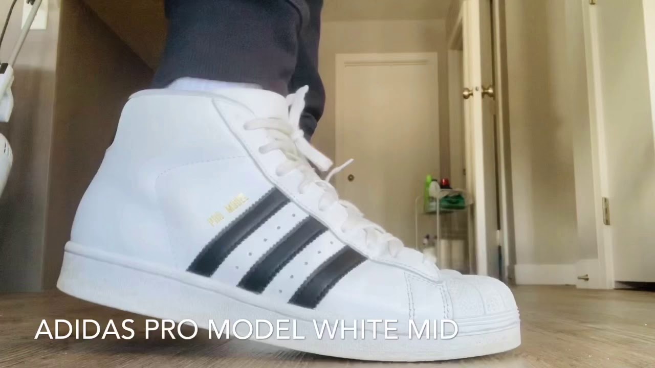 adidas pro model red on feet