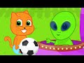 Família de Gatos - Jogador De Futebol Alienígena Animado em Português Brasil