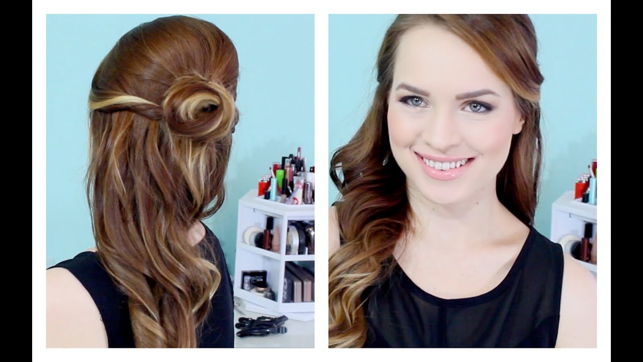 braided bun Quick and Easy Valentines Half Updo! | FebruHairy Day 8