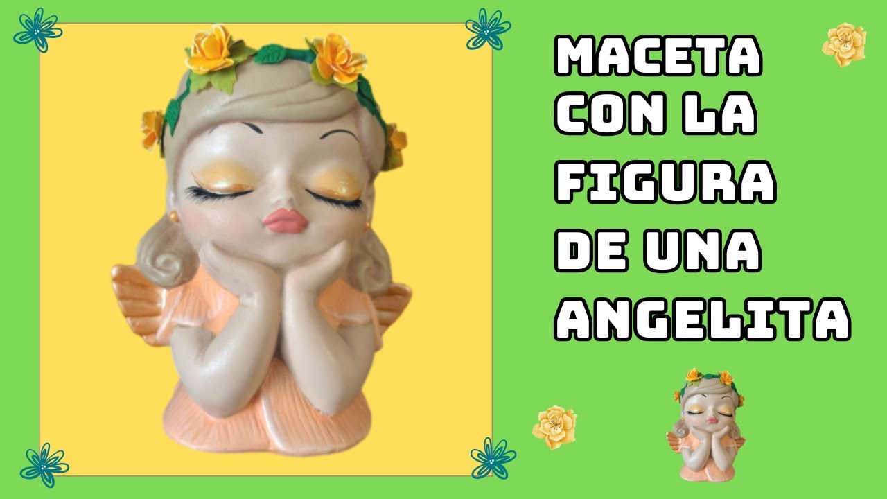 PINTA UNA MACETA CON FIGURA DE ÁNGEL