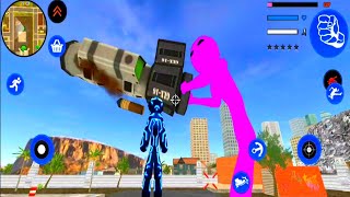 Black Iron Stickman Rope Hero Vice Town City screenshot 1