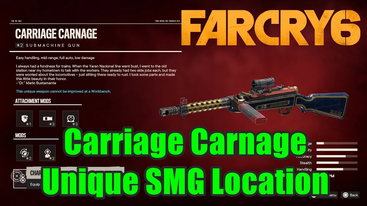 Far Cry 6 Carriage Carnage - Unique SMG Location Guide