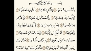 سورة الشمس للشيخ المقرئ عبدالقادر العثمان ..