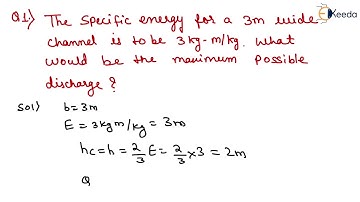 1st Numerical of Critical Flow | Hydraulics - GATE