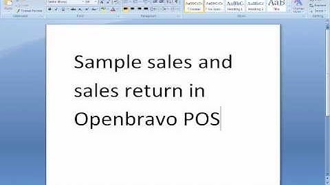 Sample sales and sales return in OpenBravo POS