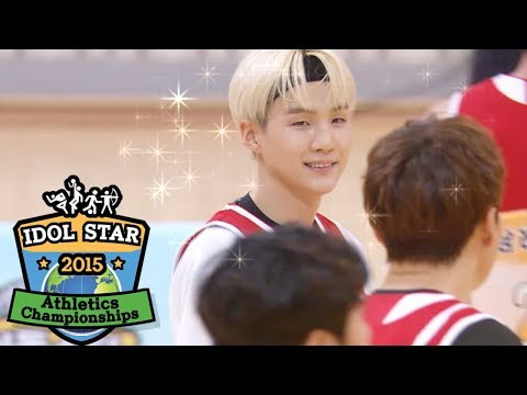 Suga's (BTS) Supported His Shot with His Left Hand! [2015 Idol Star Athletics Championships]