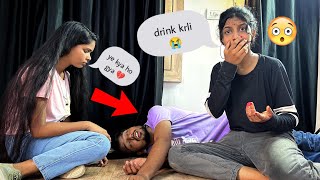 Drunk prank on sonal 😵 daaru pike behosh ho gya abhi