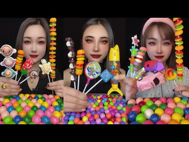 Sweets Candy ASMR Satisfying video Asmr Lollipops candy and chocolate Gummy candy