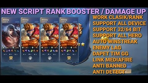 UPDATE SCRIPT RANK BOOSTER + ENEMY LAG + DAMAGE UP ALL HERO AUTO WINS MOBILE LEGENDS 2023