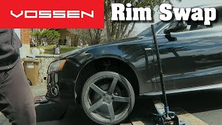 AUDI Stock A5 Rim Swap | New VOSSEN Rims