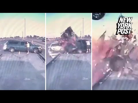 Hit-and-run victim gets smashed by second oblivious driver