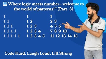 Java Pattern Programs | Number Patterns (Part-3)