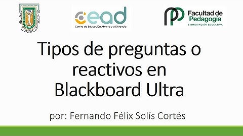 Tipos de preguntas o reactivos en Blackboard Ultra para pruebas y exámenes