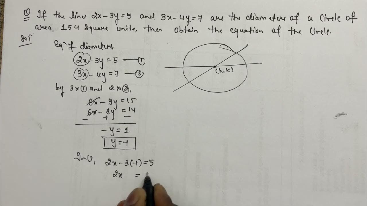 if-the-lines-2x-3y-5-and-3x-4y-7-are-the-diameters-of-a-circle-of-area