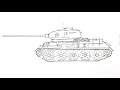 Как нарисовать танк Т-34-85 карандашом поэтапно | How to draw a tank T-34 with a pencil
