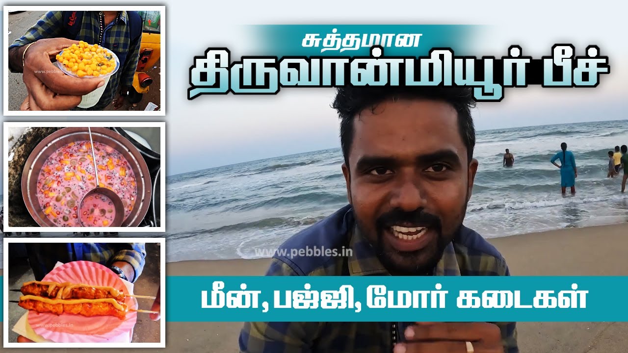 சுத்தமான திருவான்மியூர் பீச் மீன், பஜ்ஜி, மோர் கடைகள் I Thiruvanmiyur Clean Beach & Street food Vlog