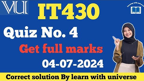 IT430 quiz no 4 solution 2024|| it430 quiz no 4 solution by learn with universe #it430 #quiz