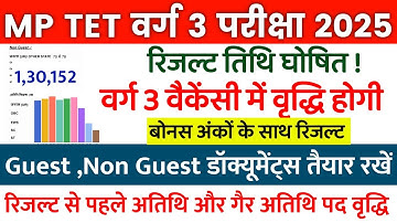 MP TET VARG 3 GOOD NEWS 🔥 MP VARG 3 RESULT 👉 MP TET VARG 3 MAINS CUT OFF MARKS,GUEST,NON GUEST #m...