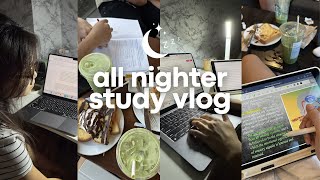 pulling an all nighter for FINALS  cafe study vlog, writing my final paper, productive nights