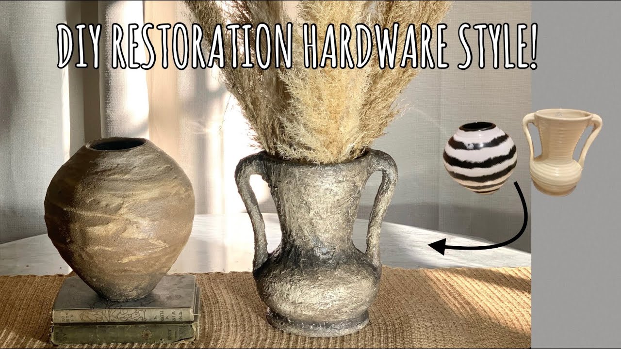 DIY AGED STONE VESSEL / VASE RESTORATION HARDWARE DUPES THRIFT