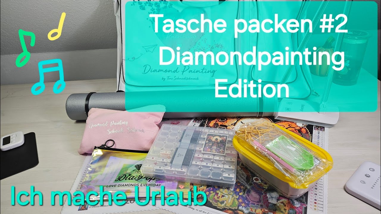 Ein Diamondpainting Set auf Reisen oder ich packe meine Tinischnickschnack Tasche.