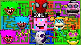 DON&#39;T CHOOSE THE WRONG MAZE FNAF Freddy vs Spiderman vs Huggy Wuggy in Minecraft