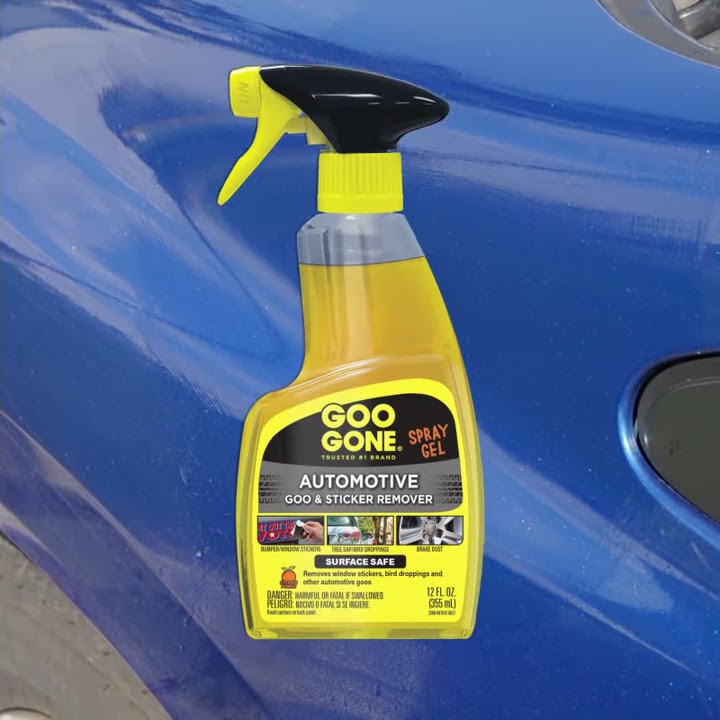 Goof Off, WD4O, and Goo Gone. Best review of all three, for removing  stickers and chewing gum. 