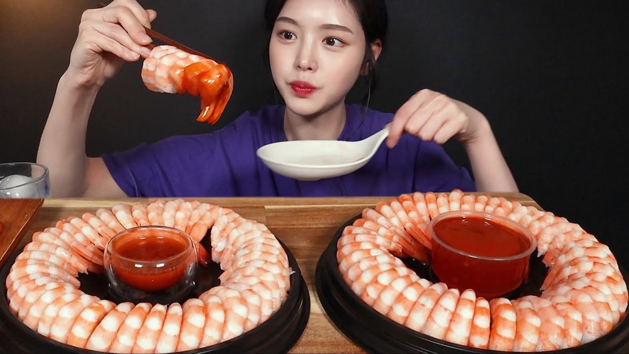 SUB)입안가득 탱글오독 쉬림프링 먹방!🦐 눈 깜짝할 사이에 순삭✨ 칵테일새우 리얼사운드 Shrimp Cocktails Mukbang Asmr