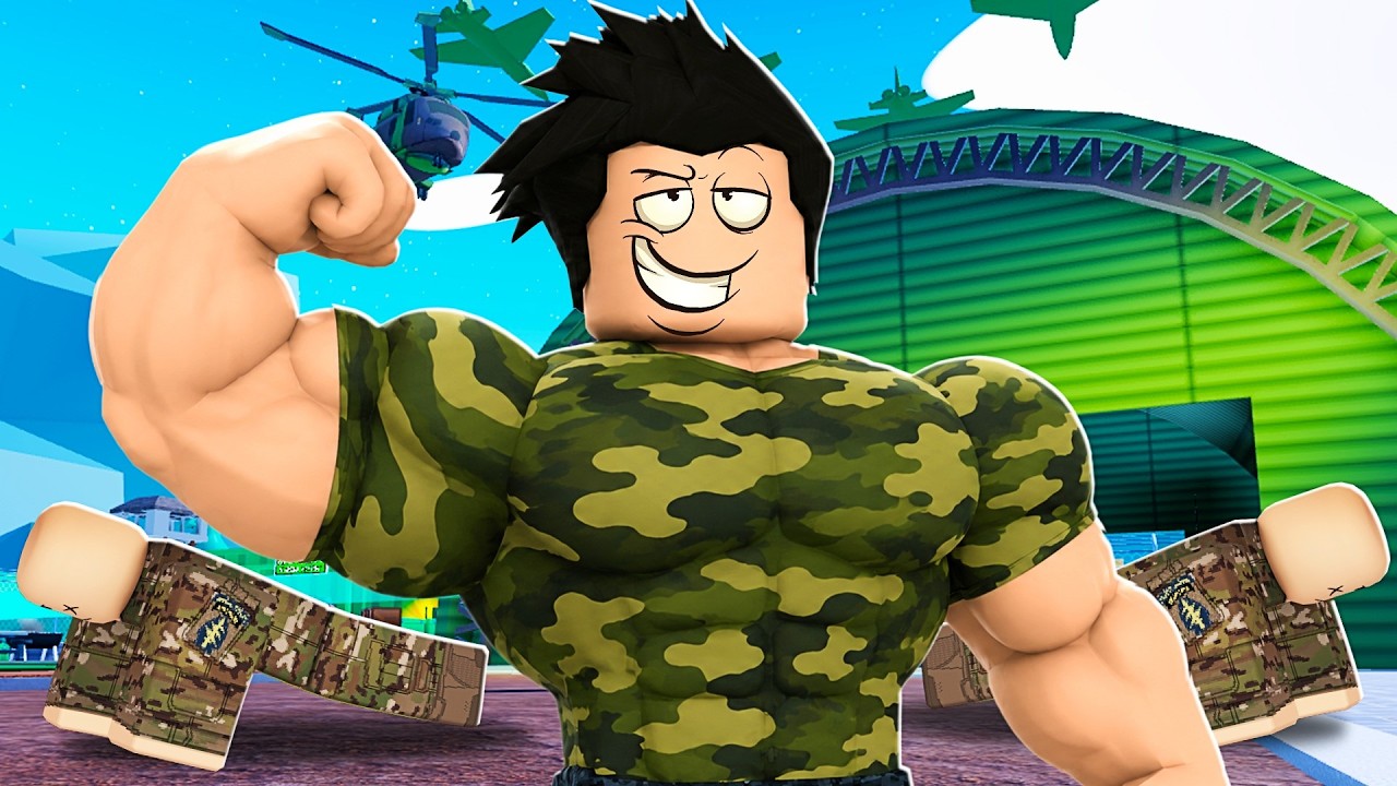 J'AI ESSAYÉ DE DEVENIR LE SOLDAT LE PLUS MUSCLÉ DE LA BASE MILITAIRE SUR ROBLOX 💪🪖🔥