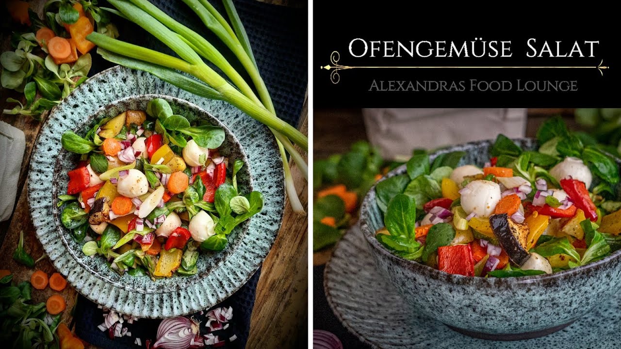 Ofengemüse Salat / vegetarisches Rezept zum abnehmen!/Gesunde Rezepte