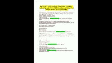 ANCC FNP Exam Review Questions LEIK part 1 Latest Update 2025 Questions and Verified Correct Answers