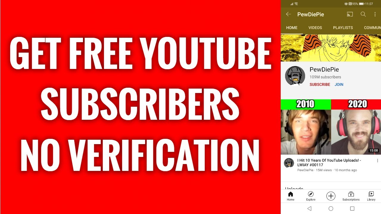 How To Get Free YouTube Subscribers No Verification - YouTube