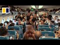 Japanese pro-wrestlers throw down on a bullet train