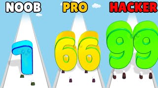 NOOB vs PRO vs HACKER in Digit Run 3D