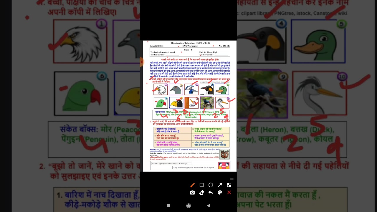 Class 3 Worksheet 134(B) | DOE Worksheet | EVS Worksheet | Date 16/12/21 |