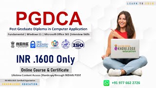 Govt. Approved PGDCA Online Course Only INR 2100 #eknowledge #udemy #pgdca #dca #certificatecourse