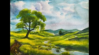 N744 水彩风景Watercolor Landscape 수채화풍경- YouTube