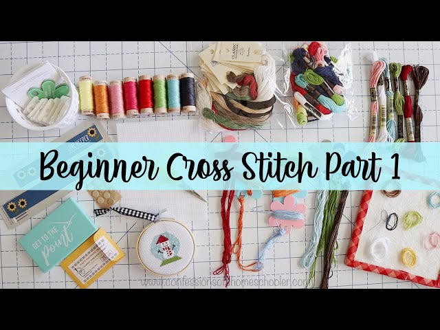 Easy Beginner Cross Stitch // Part 1 // TUTORIAL // Flosstube 