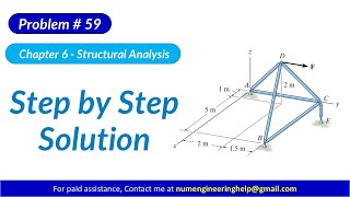 6–59. Determine the force in each member of the space truss
