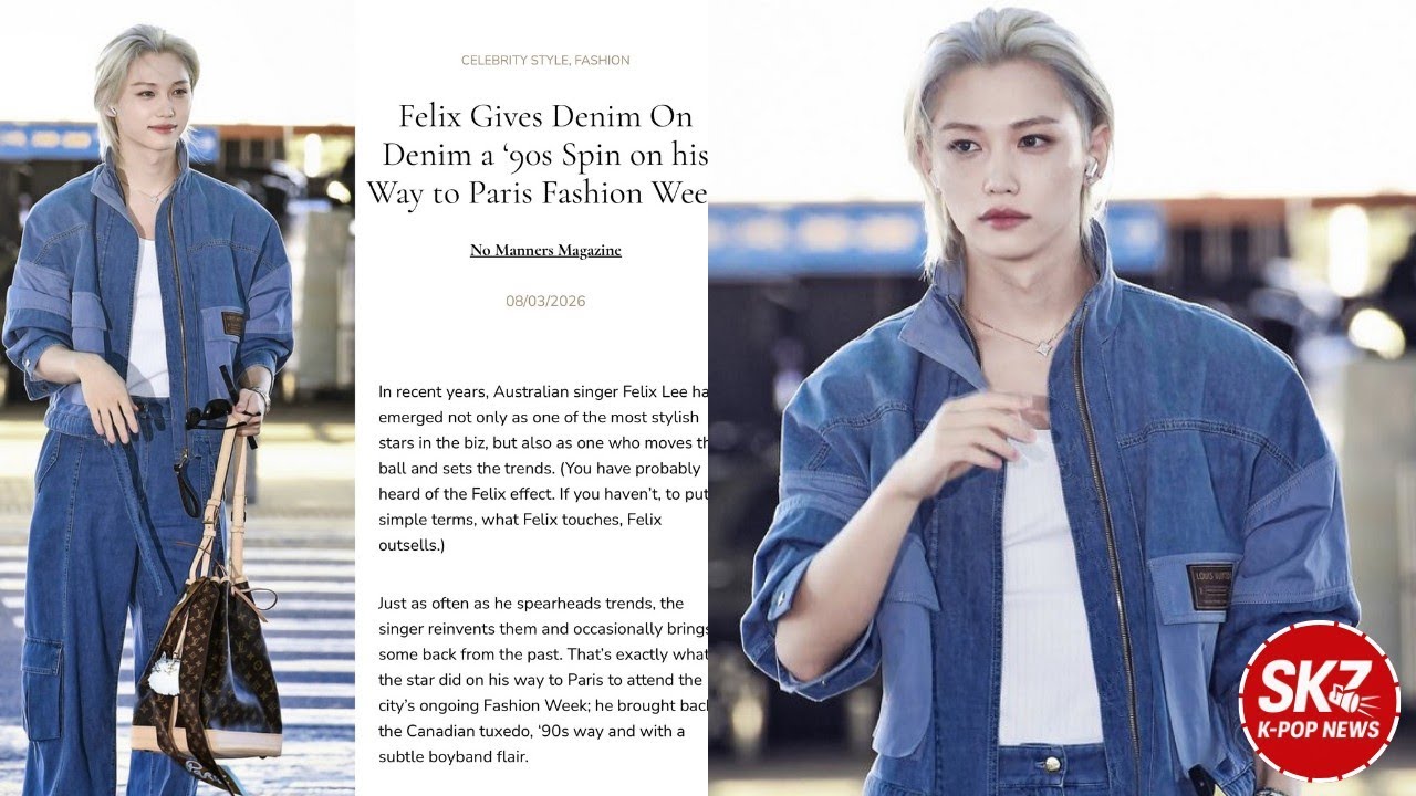 Феликс возрождает культовый образ в стиле «двойной деним» из 90-х! Его образ для аэропорта получи...