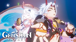 JP VA Itto & Paimon Duet Song Cutscene - Iridescent Arataki Tour | Genshin Impact 4.6