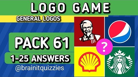 LOGO GAME COMPLETE ANSWER | PACK 61, 1-25 @brainitquiz #logogame