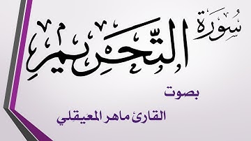 066 سورة التحريم .. ماهر المعيقلي .. القرآن هدى للمتقين
