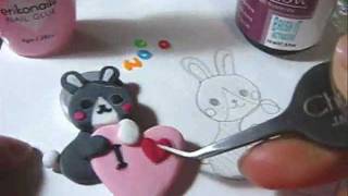 Tutorial of the making motif of the rabbit by  using Acrylic