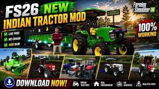 Fs26 Indian Tractor Mod Apk Download Link || FARMING SIMULATOR 26 INDIAN TRACTOR MODS || No Lag screenshot 1