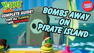 Yoshi's Crafted World | Bombs Away on Pirate Island Guide (All Hidden Flowers and Red Coins!)